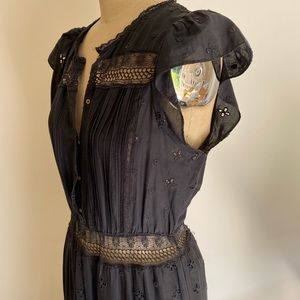 Ulla Johnson black tiered midi dress size 4